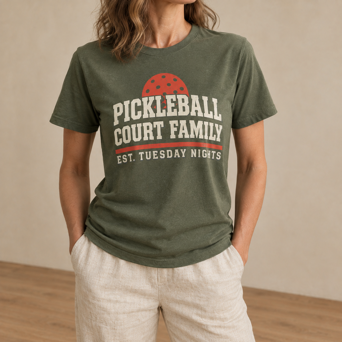 Pickleball Shirt — Retro Court Family League Night T-Shirt